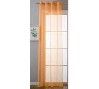 Gardinenbox 20332-cn Eyelet Curtain Transparent Plain Height x Width 245 x 140 cm Orange Stores Curtain Eyelets Lead Tape Finish Living Room