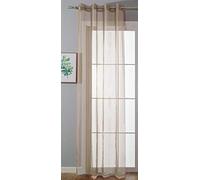 Gardinenbox 20332-cn Eyelet Curtain Transparent Plain Height x Width 245 x 140 cm Sand Stores Curtain Eyelets Lead Tape End Living Room