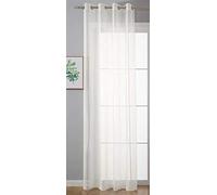 Gardinenbox 20332-cn Eyelet Curtain Transparent Uni Curtain H x W 145 x 140 cm Cream Curtains Eyelets Lead Band End Living Room