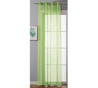 Gardinenbox 20332-cn Transparent Eyelet Curtain with Eyelets for Living Room 100% Polyester Apple Green 175 x 140 cm