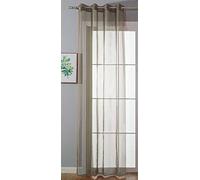 Gardinenbox 20332-cn Transparent Eyelet Curtain with Eyelets for Living Room, 100% Polyester, Nougat 225 x 140 cm