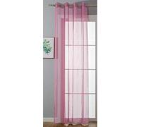 Gardinenbox 20332-cn Transparent Eyelet Curtain with Eyelets for Living Room, 100% Polyester, Pink 245 x 140 cm