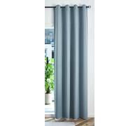 Gardinenbox Blackout Curtain Eyelets Tie Backs H x W 245 x 145 cm Blue 100% Blackout Munich Dark Three-Layer Binding Herringbone Pattern 202410