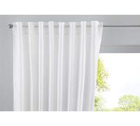 Gardinenbox Cationic Jena 2019037 Concealed Loops 145 x 140 cm Opaque Linen Look Mottled Curtain with Tiebacks White