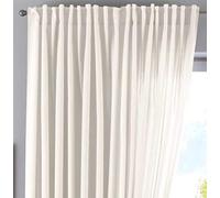 Gardinenbox Cationic Jena 2019037 Concealed Loops 250 x 300 cm Cream Opaque Linen Look Mottled Curtain with Tiebacks