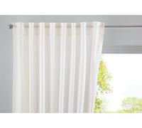 Gardinenbox Cationic Jena Curtain Box Hidden Loops Opaque Linen Look Mottled Curtain Tape with Tie Backs 100% Polyester Cream Height 250 x Width 140 cm