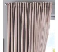 Gardinenbox Cationic Jena Curtain Box Hidden Loops Opaque Linen Look Mottled Curtain Tape with Tie Backs 100% Polyester Taupe Height 250 x Width 300 cm