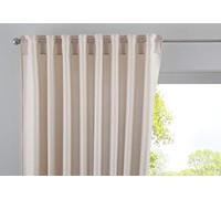 Gardinenbox Cationic Jena Curtain Box Hidden Loops Opaque Linen Look Mottled Curtain Tape with Tie Backs 100% Polyester Sand Height 225 x Width 140 cm