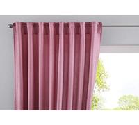 Gardinenbox Cationic Jena Opaque Linen Look Curtain Mottled Curtain Tape with Tie Backs, 100% Polyester, Antique Pink, H x W 250 x 140 cm