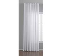 Gardinenbox Cationic Vienna 2025110 Curtain with Wave Band 245 x 300 cm White 1:2 Wavy Band Lead Band End Wrinkle-Resistant Wavefall