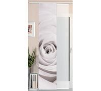Gardinenbox Curtain Box Sliding Curtain Panel Curtain Wild Silk Look and Voile Panel, Polyester, Rose, 245 x 45 cm, 2 Units