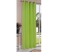 Gardinenbox Curtain Scarf Loops Opaque Microsatin Translucent Ruffle Tape Plain Matte Apple Green H x W 145 x 140 cm