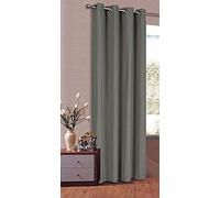 Gardinenbox Curtain Scarf Loops Opaque Microsatin Translucent Ruffle Tape Plain Matte Dark Grey H x W 245 x 140 cm