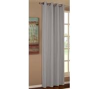 Gardinenbox Curtain Scarf Loops Opaque Microsatin Translucent Ruffle Tape Plain Matte Grey H x W 145 x 140 cm