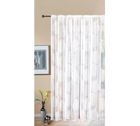 Gardinenbox Curtain Store Jacquard Fabio HxW 225 x 300 cm Ruffle Tape Universal Tape White Circle Pattern Transparent Voile Curtain Living Room 13143