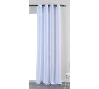 Gardinenbox Essen 202430 Eyelet Curtain with Eyelets H x W 245 x 145 cm White Cationic Tiebacks Linen Structure Opaque Translucent 210 g/m²