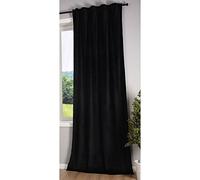 Gardinenbox Milano 20357 Blackout Curtain Velvet Opaque Tab Tape Drawstring Blackout Can Be Shortened Black 1 Piece H x W 280 x 135 cm