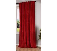 Gardinenbox Milano 20357 Blackout Curtain Velvet Opaque Tab Tape Drawstring Blackout Can Be Shortened Red 1 Piece H x W 280 x 135 cm