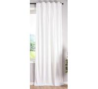 Gardinenbox Milano 20357 Blackout Curtain Velvet Opaque Tab Tape Drawstring Blackout Can Be Shortened White 1 Piece H x W 280 x 135 cm