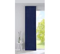 Gardinenbox Milano 203571 Blackout Panel Curtain Sliding Curtain Velvet Opaque Blackout Panel Weight Bar Blue 245 x 60 cm