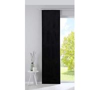 Gardinenbox Milano Blackout Panel Curtain Sliding Curtain Velvet Opaque Blackout Panel Carrier Weighted Bar 100% Polyester Black H 245 x W 60 cm