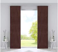 Gardinenbox Milano Curtain Box Set of 2 Blackout Panel Curtains Blackout Sliding Curtains Velvet Opaque Blackout Panel Weights 100% Polyester Taupe Height 245 x 60 cm