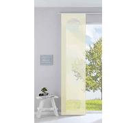 Gardinenbox Modern Panel Curtain Room Divider Sliding Curtain Circle 245 x 60 cm Burnout Fabric with Panel Carrier Weighted Bar Cream 85612