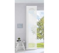 Gardinenbox Modern Panel Curtain Room Divider Sliding Curtain Circle 245 x 60 cm Burnout Fabric with Panel Carrier Weight Bar 85612 White