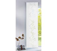 Gardinenbox Modern panel curtain, room divider, sliding curtain, Tendril made burnout fabric with panel carrier, 100% polyester, white, H x W 245 x 60 cm