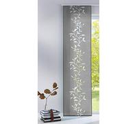 Gardinenbox Modern panel curtain, room divider, sliding curtain, Tendril made burnout fabric with panel carrier, 100% polyester, grey, H x W 245 x 60 cm