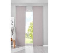 Gardinenbox Newyork 202020680-2 Blackout Sliding Curtains, 225 x 60 cm, Grey Panel Curtains, Opaque Thermal Sliding Curtain, Set of 2