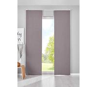 Gardinenbox Newyork 202020680-2 Blackout Sliding Curtains, 245 x 60 cm, Dark Grey, Panel Carrier, Opaque, Thermal Sliding Curtain, Set of 2