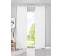 Gardinenbox Newyork 202020680-2 Set of 2 Blackout Sliding Curtains, H x W 145 x 60 cm, White Panel Curtains, Opaque Thermal Sliding Curtain