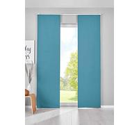 Gardinenbox Newyork 202020680-2 Set of 2 Blackout Sliding Curtains, H x W 245 x 60 cm, Petrol Panel Carrier, Opaque Thermal Sliding Curtain