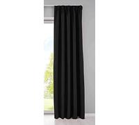 Gardinenbox NewYork Opaque Curtain Concealed Loops Black H x W 245 x 295 cm Pack of 1 Thermal Blackout Curtain Soundproofing Oeko-Tex Ruffle Tape Tieback 202020610