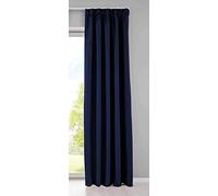 Gardinenbox Newyork Opaque Curtain Concealed Loops Blue H x W 245 x 140 cm Pack of 1 Thermal Blackout Curtain Soundproofing Oeko-Tex Ruffle Tape Tieback 202020610