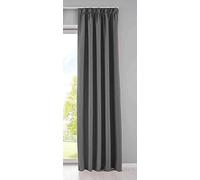 Gardinenbox Newyork Opaque Curtain Concealed Loops Dark Grey H x W 245 x 140 cm Pack of 1 Thermal Blackout Curtain Soundproofing Oeko-Tex Ruffle Tape Tieback 202020610