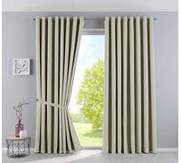 Gardinenbox Newyork Opaque Curtains, Beige, H x W 225 x 295 cm, Pack of 2, Thermal Curtains, Blackout Curtain, Blackout Eyelets, Sound-Insulating, Oeko-Tex UV Protection, Tiebacks, 201920600-2