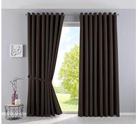 Gardinenbox NewYork Opaque Curtains, Brown, H x W 225 x 295 cm, Pack of 2, Thermal Curtains, Blackout Curtain, Blackout Eyelets, Sound-Insulating, Oeko-Tex UV Protection, Tiebacks, 201920600-2