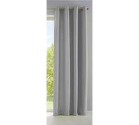 Gardinenbox Palermo 10000265 Opaque Curtain Matt Translucent with Eyelets and Tie Backs Decorative Curtain H x W 145 x 140 cm Grey