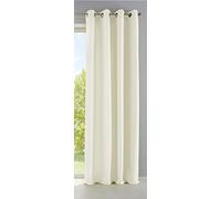 Gardinenbox Palermo 10000265 Opaque Curtain Matt Translucent with Eyelets and Tie Backs Decorative Curtain H x W 225 x 140 cm Cream