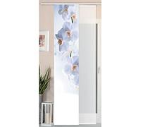 Gardinenbox Panel Curtain Wild Silk Look and Voile Panel, Polyester, Orchid White, 245 x 45 cm, 2 Units