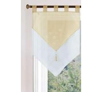 Gardinenbox Panneaux 2023710 Net Curtain H x W 90 x 60 cm Sand Gera Double Layer Voile Loops Panel Hanger