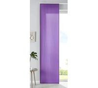 Gardinenbox Set of 1 Sliding Curtain Panel Curtain Microfibre Curtain Room Divider Matt Panel Weight Bar 100% Polyester Purple H 245 x W 60 cm