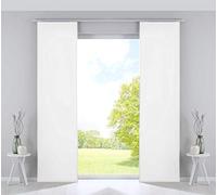 Gardinenbox Set of 2 panel curtains blackout sliding curtains” Milano “velvet opaque blackout panel trolleys weighting bars, HxW 245 x 60 cm, 203571-2, white