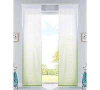 Gardinenbox Set of 2 sliding curtains, matt colour gradient, panel curtain, microsatin, ÖKOTEX standard 100, including panel carrier and accessories, 100% polyester, apple green, H x W 245 x 60 cm