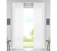 Gardinenbox Set of 2 sliding curtains, panel curtains, complete with panel carrier, weighted rod, 100% polyester, white, H x W 245 x 60 cm