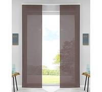 Gardinenbox Set of 2 sliding curtains, panel curtains, complete with panel carrier, weighted rod, 100% polyester, brown, H x W 245 x 60 cm