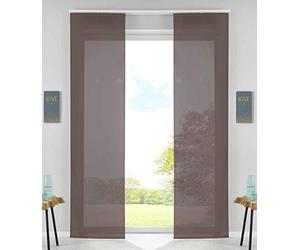 Gardinenbox Set of 2 sliding curtains, panel curtains, complete with panel carrier, weighted rod, 100% polyester, brown, H x W 245 x 60 cm