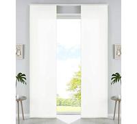 Gardinenbox Set of 2 sliding curtains, panel curtains, microfibre curtain, sliding mat, panel weight bars, 100% polyester, cream, H x W 245 x 60 cm